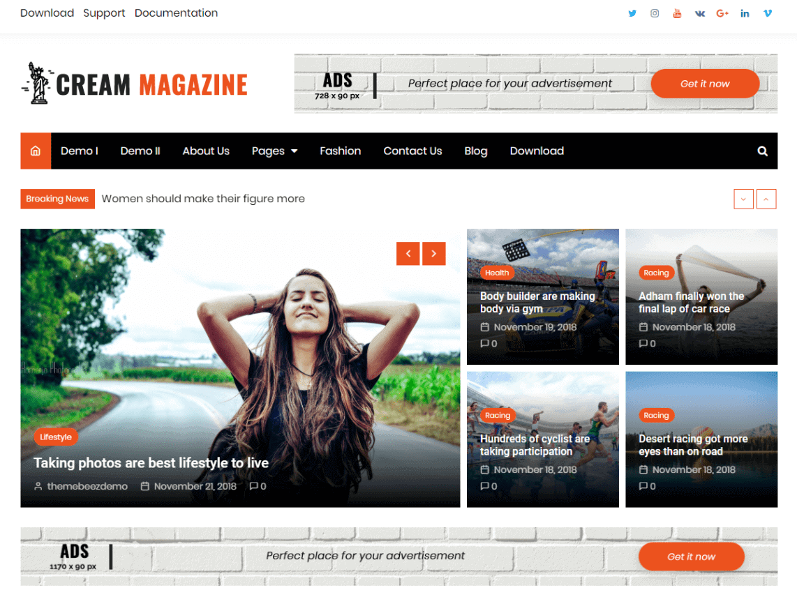 Cream Magazine: WordPress Magazine Theme
