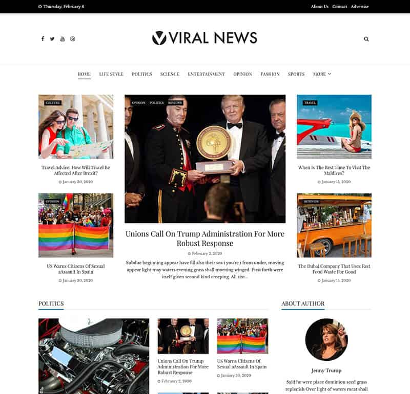Viral News - Free WordPress Magazine Style Theme